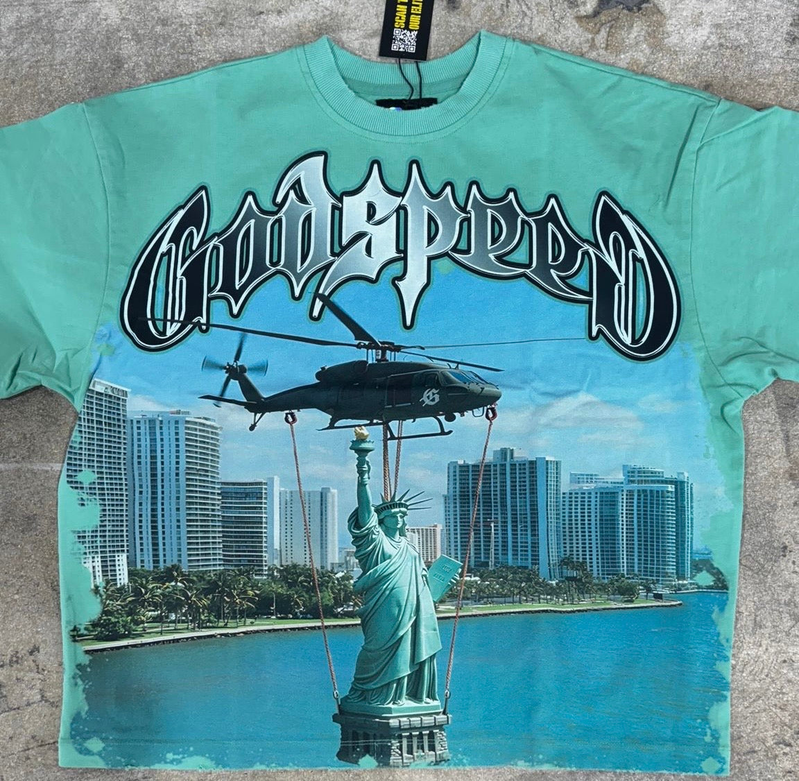 Godspeed Flying Liberty Teal T-Shirt