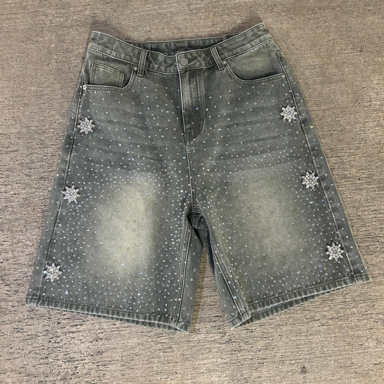 Fraternal Olive Diamond Jean Shorts