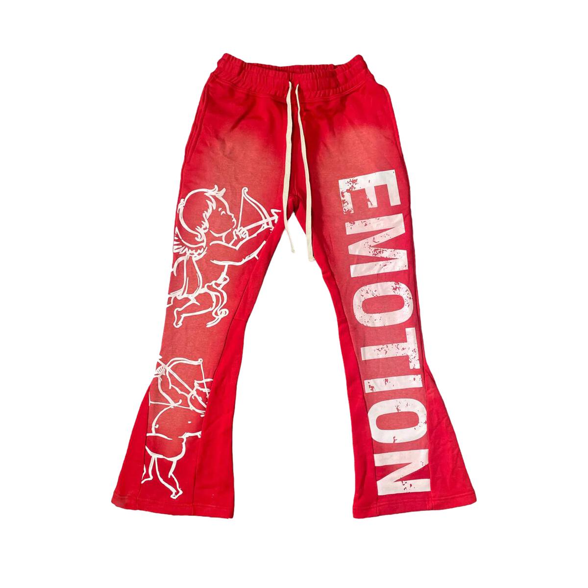 Mixed Emotions Red “Cupid” Flare Sweatpants