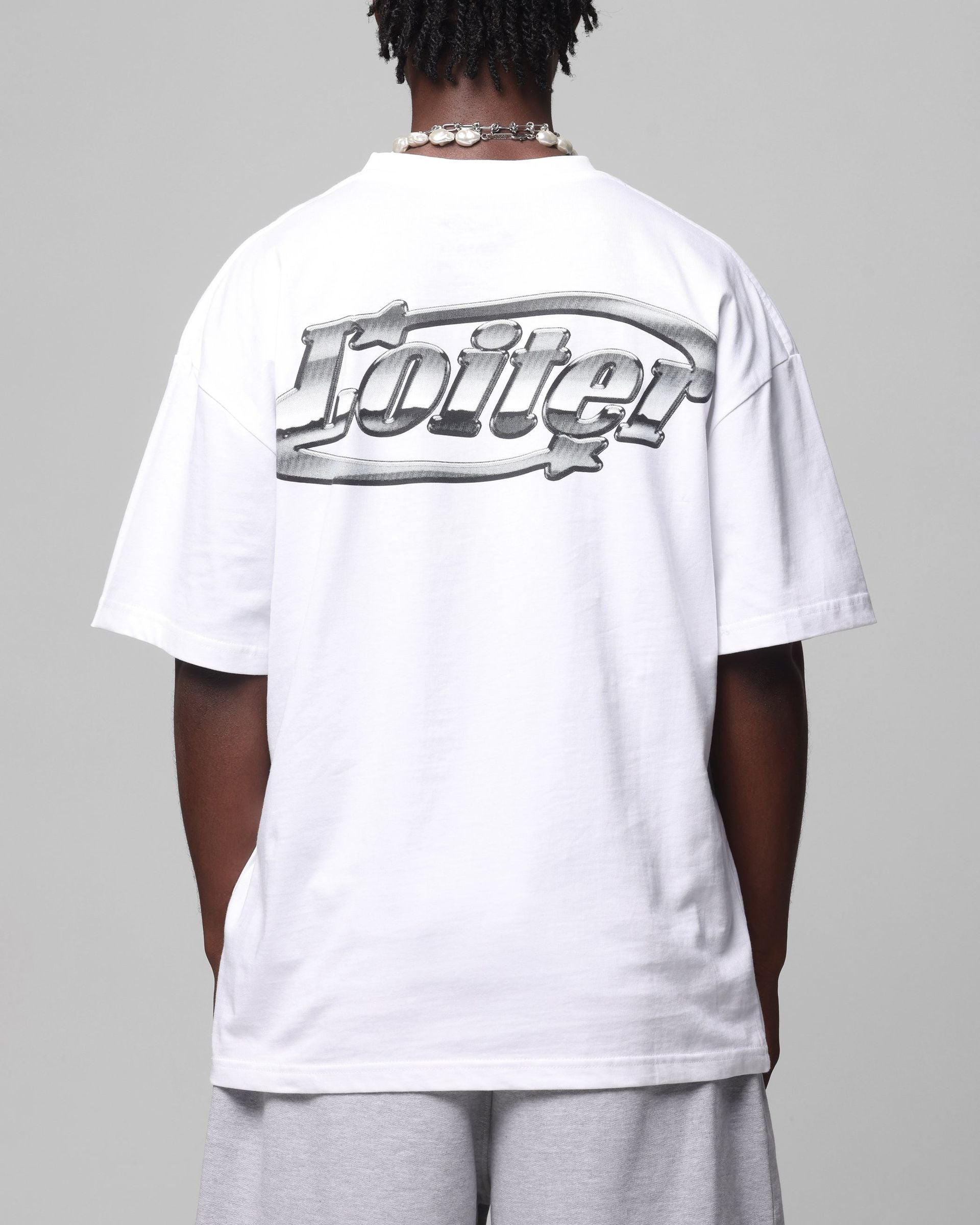 Loiter Chrome Logo White T-Shirt