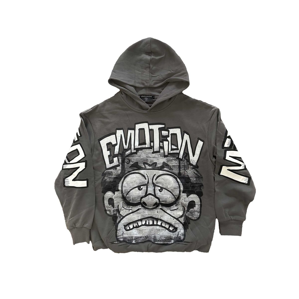 Mixed Emotions Grey 'Monster' Cropped Hoodie
