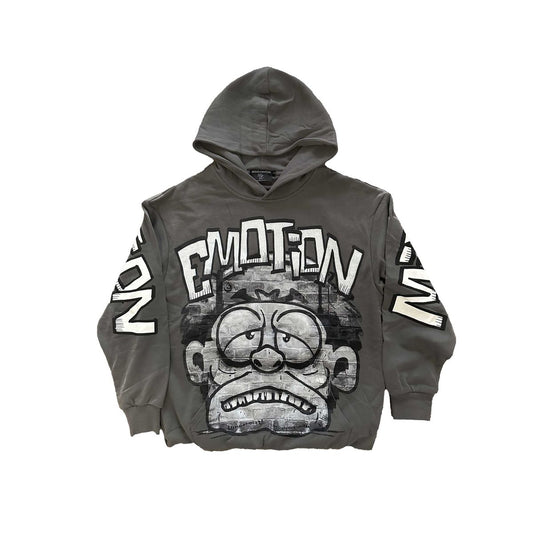 Mixed Emotions Grey 'Monster' Cropped Hoodie